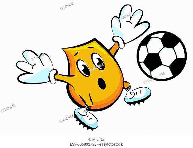 Blinky playing soccer
