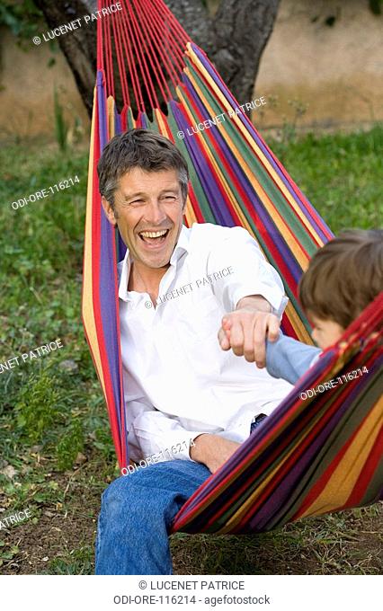 Man child hammock