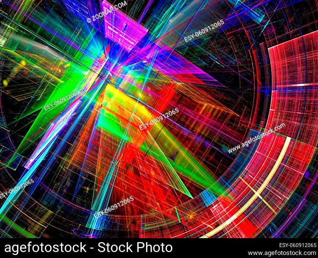 Futuristic background - unusual portal. Abstract computer-generated 3d illustration. Concept backdrop for information technology