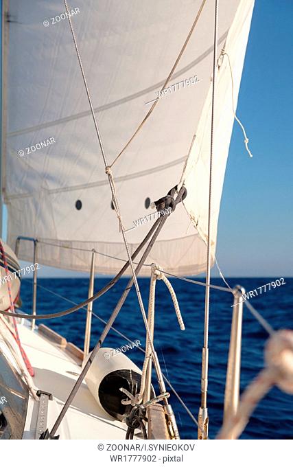 Rigging, ropes, shrouds and sail crop