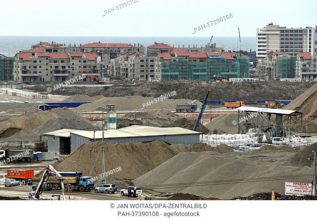 The Olympic village is under construction in Sochi, Russia, 5 February 2013. The 2014 Winter Olympics are going to take place in the Black Sea resort of Sochi