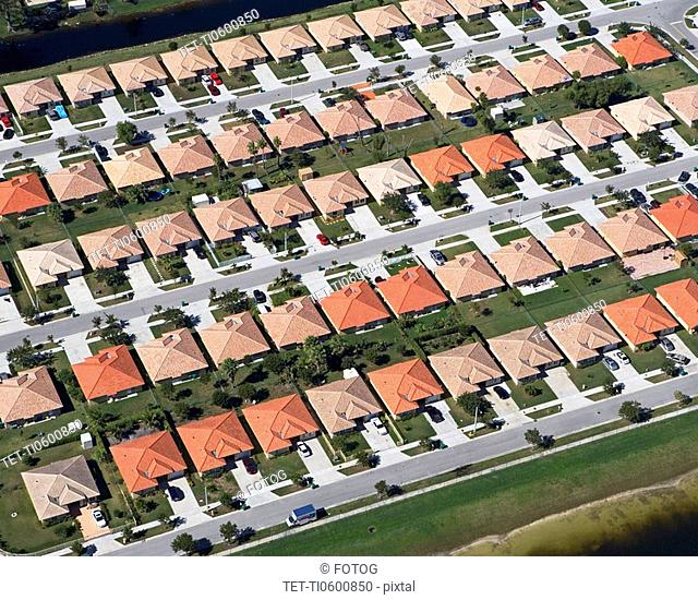 aerial view of housing community