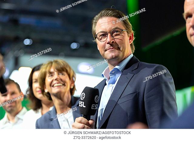 Cologne, Germany, August 20 2019, Gamescom: Federal Transport Minister Andreas Scheuer looks on