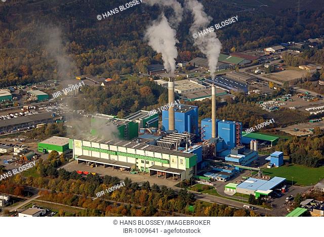 Aerial photograph, waste incinerator, RZR, AGR, Herten, Ruhr district, North Rhine-Westphalia, Germany, Europe