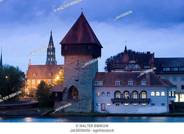 Germany, Baden-Wurttemberg, Lake Constance Area, Konstanz, Rheintorturm tower