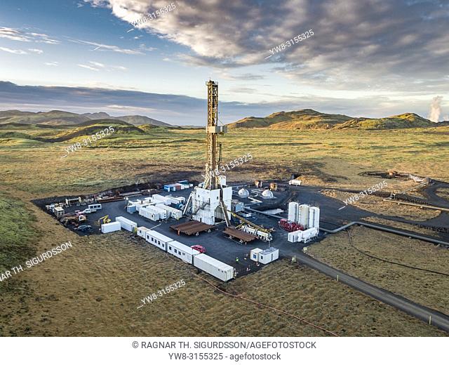 Drilling Rig, Hverahlidarvirkjun Geothermal Power Plant, Iceland