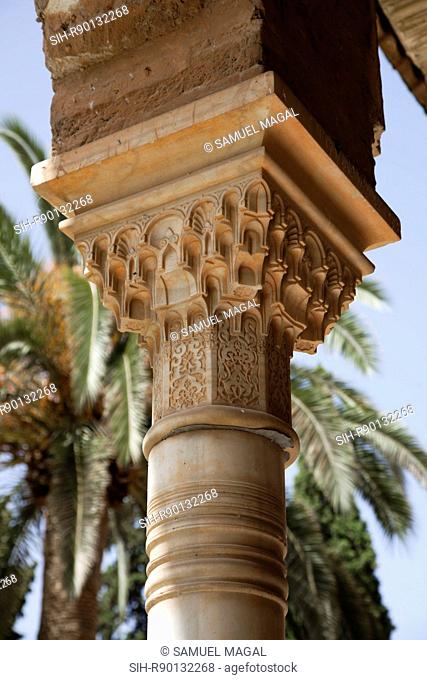 The Alhambra was constructed during the mid 14th century by the Moorish rulers of the Emirate of Granada in Al-Andalus, occupying the top of the hill of the...