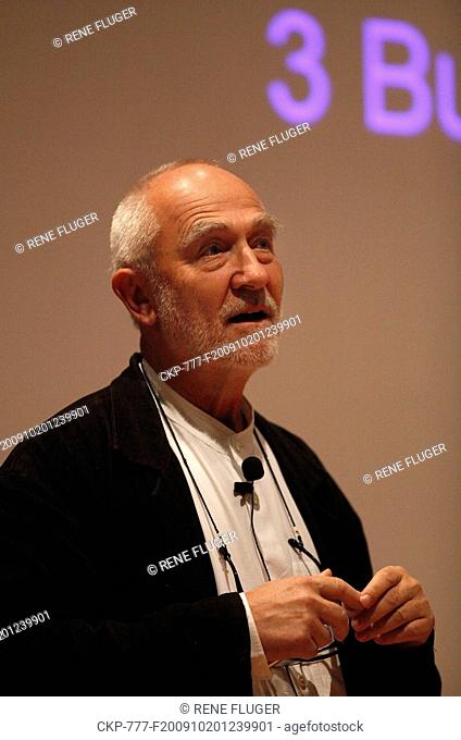 Swiss architect Peter Zumthor presents his lecture '3 buildings, 4 projects' at Bethlehem Chapel in Prague on Tuesday, Oct 20, 2009 CTK Photo/Rene Fluger