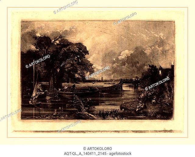 David Lucas after John Constable, British (1802-1881), River Stour, Suffolk, 1830, mezzotint on laid paper [proof]