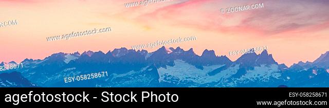 Beautiful mountain peak in North Cascade Range, Washington, USA