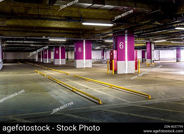 Empty parking lot wall garage