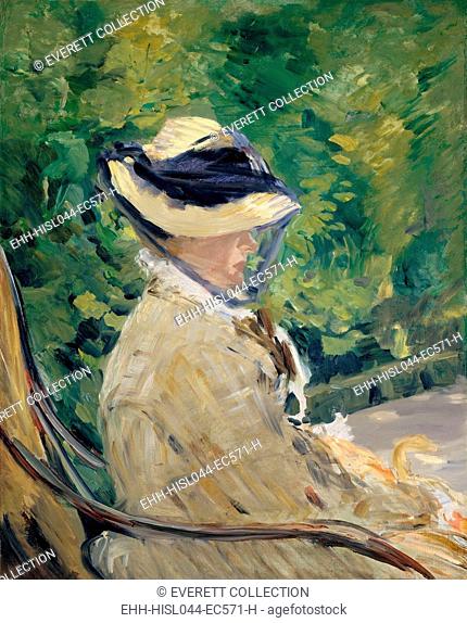 Madame Manet (Suzanne Leenhoff), by Edouard Manet, 1880 French impressionist oil painting. The portrait was painted in the Bellevue suburb of Paris