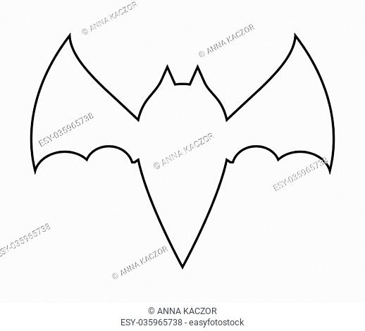 halloween bat outline vector design isolated on white backgroud