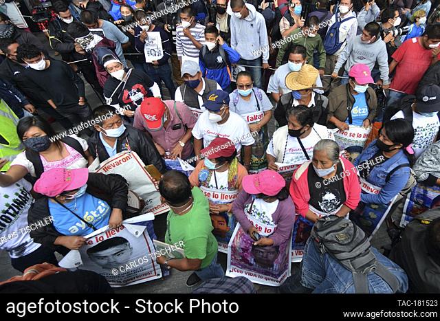 MEXICO CITY, MEXICO - SEPTEMBER 25: A person joins a protest to commemorate the 6th anniversary of the 43 students of normal school who disappeared on September...