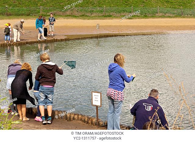 People crabbing at Walberswick , Suffolk , England , Great Britain , Uk