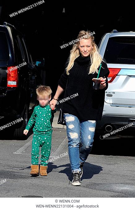 Hilary Duff has a bad hair day while out in Studio City with her son Luca Comrie Featuring: Hilary Duff, Luca Comrie Where: Los Angeles, California
