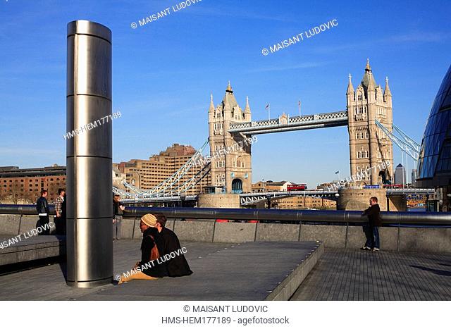 United Kingdom, London, Bermondsey District, Tower Bridge seen from Queen's Walk