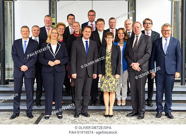 Saarland's and Luxembourg's ministers pose for a photo after a joint cabinet meeting of the governments of Saarland and Luxembourg in Saarbruecken, Germany