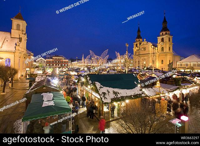 Germany, Baden Württemberg, Ludwigsburg, Christmas market, elevated view