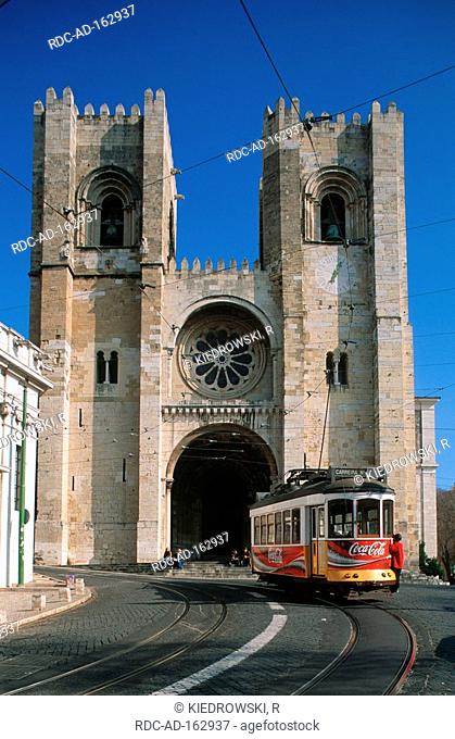 Tram Cathedral Se Patriarcal Lisbon Portugal Lisboa