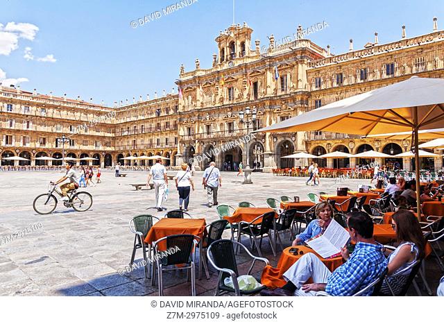 Plaza Mayor de Salamanca. Ciudad Patrimonio de la Humanidad. Castilla León. España