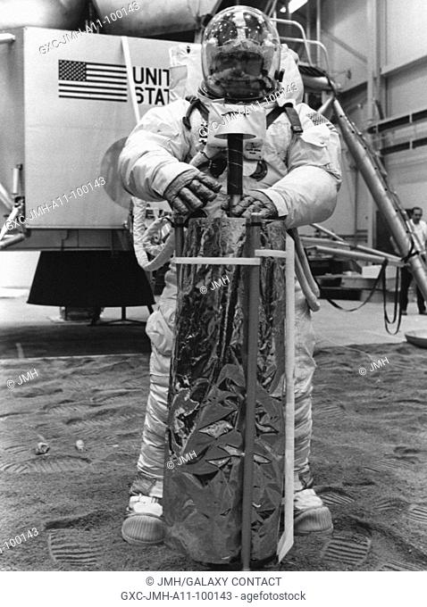 Don lind simulates s band antenna deployment. Apollo 11 mission, first landing on the moon, july 1969, with astronauts neil armstrong, edwin aldrin