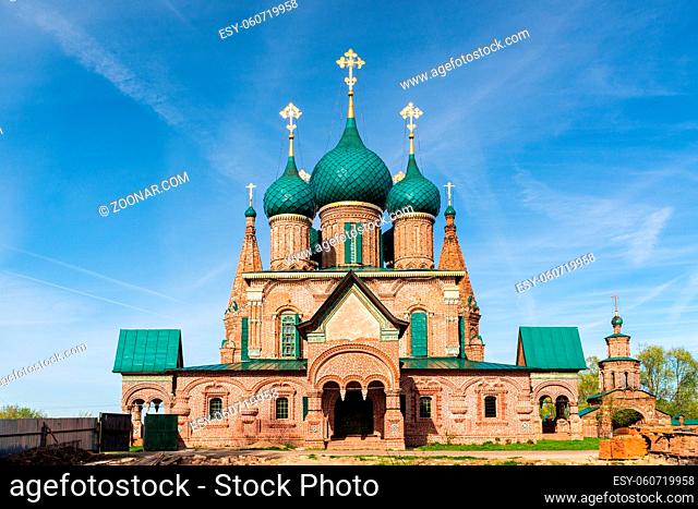 Yaroslavl, Russia - May 8, 2016: Church of St. John Chrysostom in Yaroslavl. It's part of the temple complex in Korovniki, Russia, Golden ring of Russia