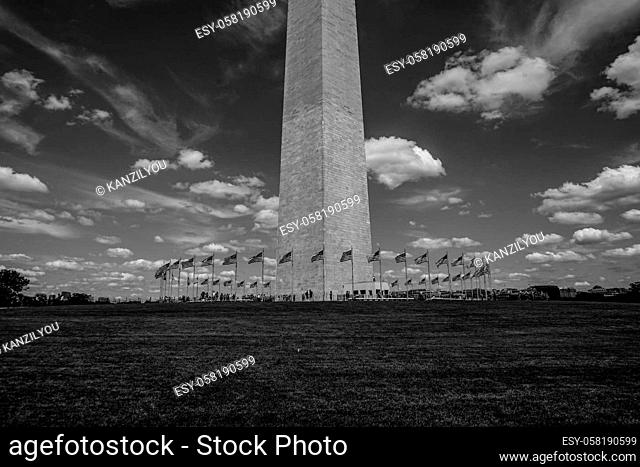 Washington Monument image monochrome (Washington, DC). Shooting Location: Washington, DC