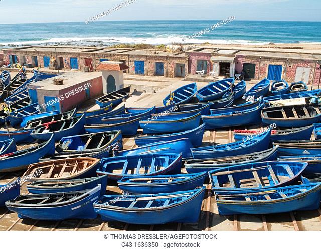 Morocco - The picturesque fishing harbour of Pointe Imessouane between Essaouira and Agadir