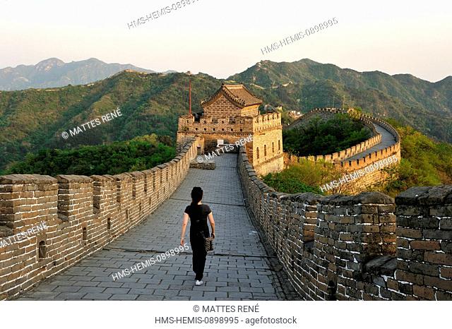 China, near Beijing, Great Wall of China listed as World Heritage by UNESCO, Mutianyu section