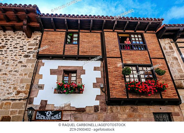 Traditional stone houses, Santillana del Mar, Cantabria, Spain