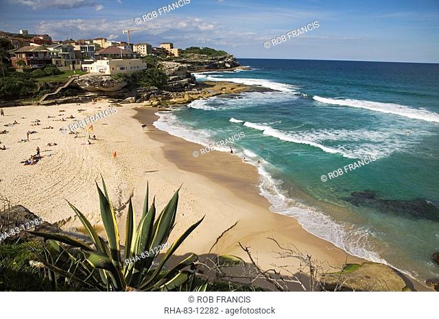 The fashionable beach at Tamarama, the sought-after district between Bondi and Bronte in the Eastern Suburbs, Tamarama, Sydney, New South Wales, Australia