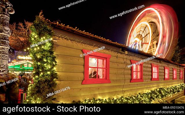 Christmas Market, blue hour, night, Braunschweig, Lower Saxony, Germany, Europe, Germany