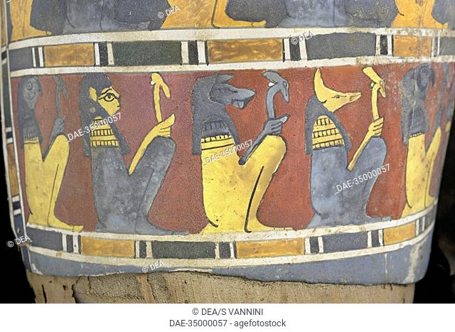 Egypt - Saqqara necropolis (UNESCO World Heritage List, 1979) - 4th century b.C. (Dinasty XXX, 378-341 b.C.). Mummified mid-ranking person