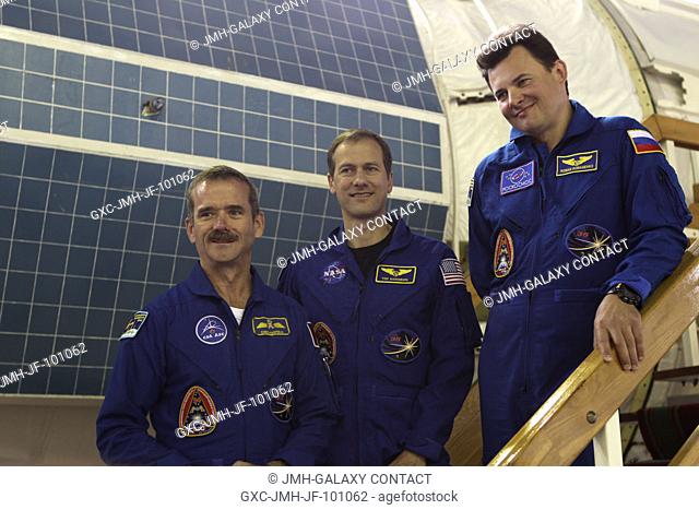 At the Gagarin Cosmonaut Training Center in Star City, Russia, the Expedition 32 backup crew pose for pictures June 20, 2012 as they participate in the second...