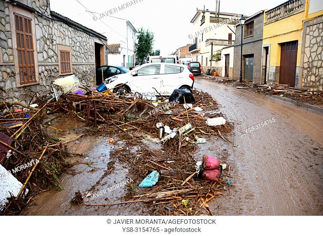 Flood in Sant Llorenç des Cardassar, Balearic islands, Spain, October, 9, 2018