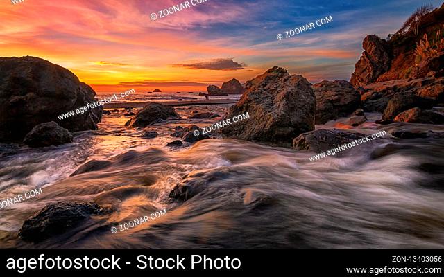 Sunset at a Rocky Beach, Northern California, USA