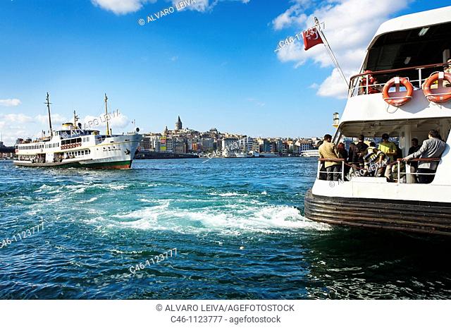 Golden Horn and Galata Tower. Istanbul.Turkey