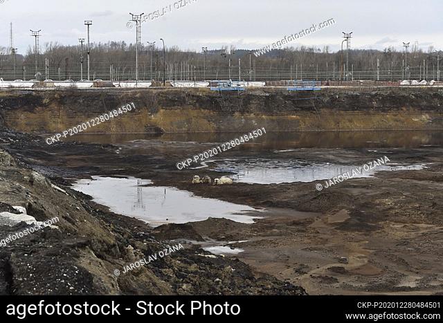 Oil lagoons at the former Ostramo chemical plant in Ostrava, Czech Republic, December 28, 2020. The major phase of the Ostramo oil lagoons clean-up has been...