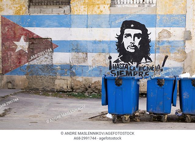Che Guevara, mural painting in Havana, Cuba