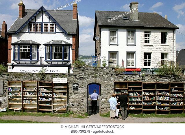 Secondhand bookshops, Hay-on-Wye, Powys, Wales, Great Britain