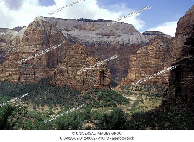 Utah. Zion National Park. Zion Canyon Viewed From Hidden Canyon Trail