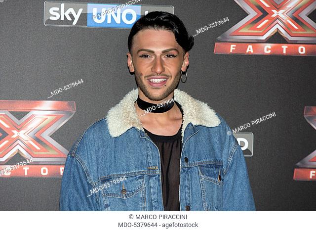 Singer Fem (Marco Ferreri) at the final live show of series 10 of X Factor at Mediolanum Forum of Assago. Assago, Italy. 15th December 2016