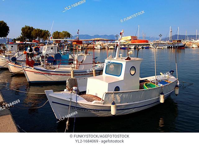 Local fishing boats in the port of Aegina, Greek Saronic Islands