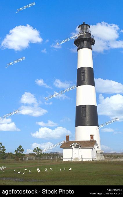 Bodie Island Lighthouse built 1872 , 165 high, located in Cape Hatteras National Seashore on the Outer Banks of North Carolinaa