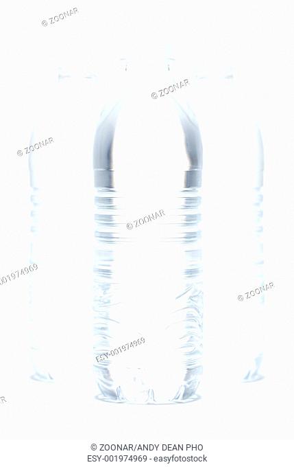 Water Bottles Abstract Image on a Gradated White Background