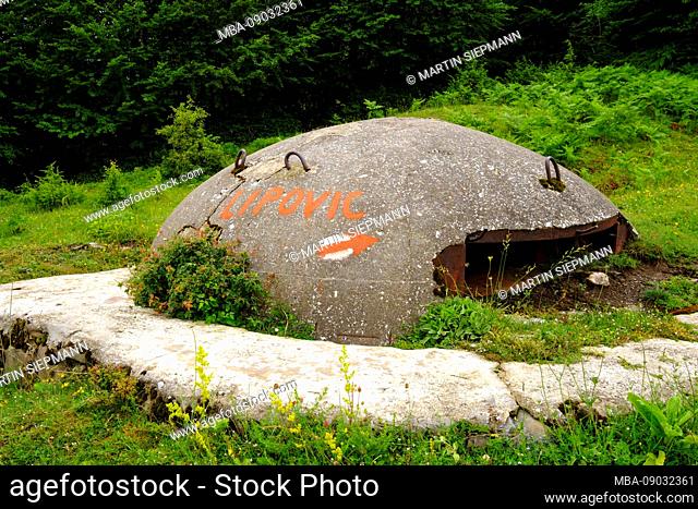 Bunker at Vermosh, Kelmend region, Albanian Alps, Prokletije, Qark Shkodra, Albania