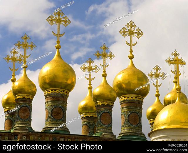The Terem Churches. . The Kremlin. Moscow. . Riussian Federation