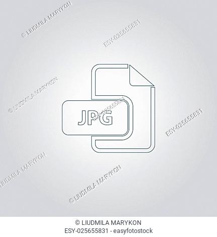 JPG image file extension. Flat web icon or sign isolated on grey background. Collection modern trend concept design style vector illustration symbol