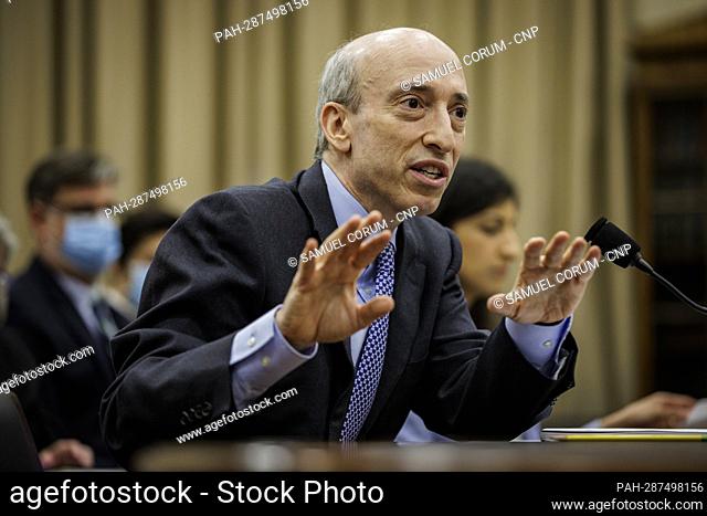 Gary Gensler, Chair of the U.S. Securities and Exchange Commission (SEC), testifies during a House Committee on Appropriations Subcommittee on Financial...